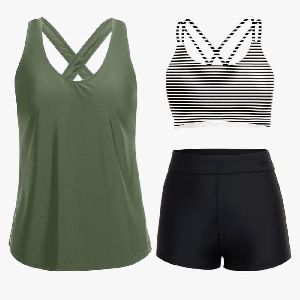 Holipick 3 Piece Tankini Swimsuits
